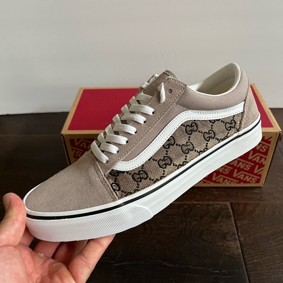 Custom Gucci Vans Hand Stitched Brown GG - Picture 13 of 15
